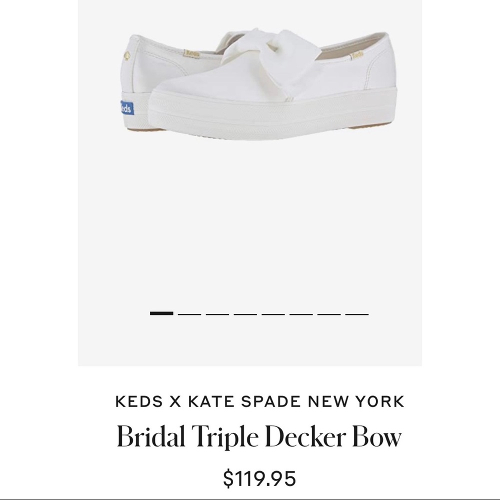 Keds x Kate Spade bridal triple decker bow slip on